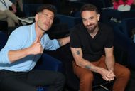 (L-R) Jon Bernthal (Frank Castel/Punisher) and Charlie Cox (Matt Murdock/Daredevil) at D23: The Ultimate Disney Fan Event in Anaheim, California on August 09, 2024. | Image via: Getty